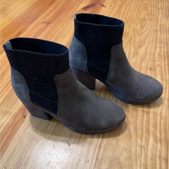 Eileen Fisher Women’s Suede Bootie Shoes US 6.5 Boot Gray Multi - Picture 7 of 12